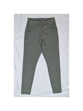 Danskin Olive Green High Rise Leggings Medium Pocket Yoga Pants